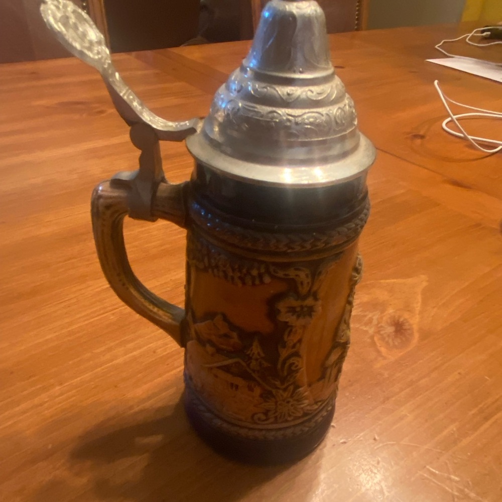 Vntg DBGM German Beer Stein 53 Post 1949 Deutsches Bundes-Gebrauchsmuster Stein